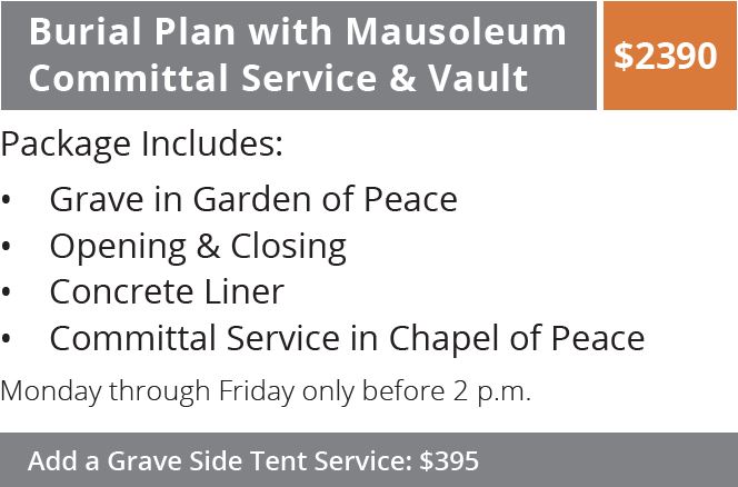 Burial Plan with Mausoleum Committal Service & Vault